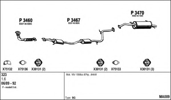 FENNO MA009 Exhaust System